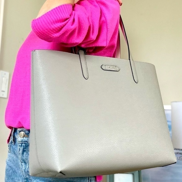 NEW Bally bag tote shoulder reversible gray silver-tone hardware handbag NWT - Picture 6 of 11